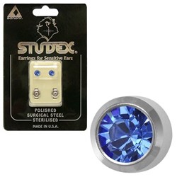 Birthstone Studs - Reg Bezel S/S - September / Sapphire